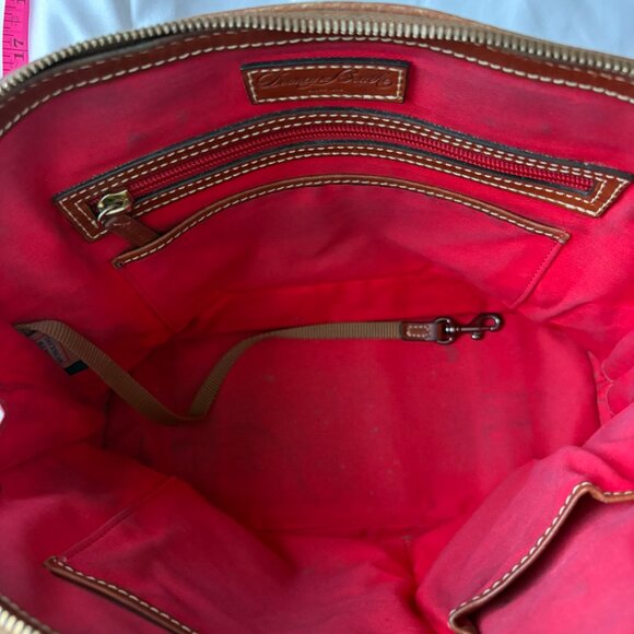 Dooney & Bourke Dome Tan/Brown Satchel Shoulder Bag Cross Body Pebbled Leather - Picture 10 of 12